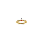 14K Family Jewelry Synthetic Stone & Diamond Set Ring - 28