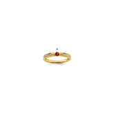 14K Family Jewelry Genuine Stone & Diamond Set Ring - 8