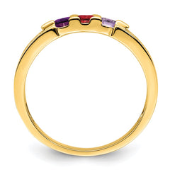 14K Family Jewelry Synthetic Stone & Diamond Set Ring - 29