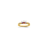 14K Family Jewelry Synthetic Stone & Diamond Set Ring - 29