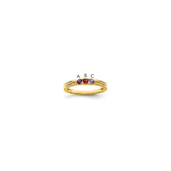 14K Family Jewelry Synthetic Stone & Diamond Set Ring - 29
