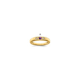 14K Family Jewelry Genuine Stone & Diamond Set Ring - 9
