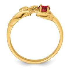 14k Polished 1-Stone Mothers Ring Mounting - 13