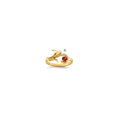 14k Polished 1-Stone Mothers Ring Mounting - 13
