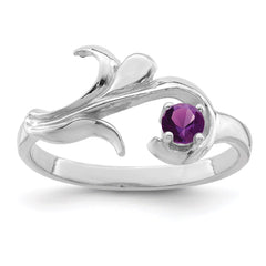 14k White Gold 3mm Synthetic Family Jewelry Ring - 8