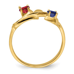 14k Genuine 2 Stone Mother's Ring - 10