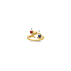 14k Genuine 2 Stone Mother's Ring - 10