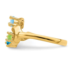 14k Genuine 4 Stone Mother's Ring - 13