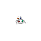Sterling Silver Rhodium-plated Synthetic 4 Stone Mother's Ring - 65