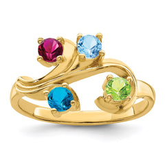 14k Genuine 4 Stone Mother's Ring - 13