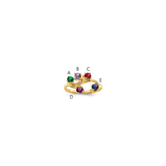 14k Polished 5-Stone Mothers Ring Mounting - 12