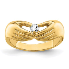 14k 1 Genuine Stone Family Ring - 2