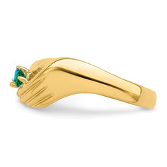 14k 2 Synthetic Stone Family Ring - 2