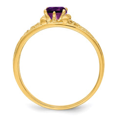 14k 1 Synthetic Stone Family Ring - 2