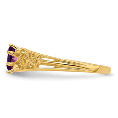 14k 1 Synthetic Stone Family Ring - 2