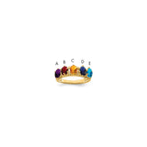 14ky 5 Synthetic Stone Family Ring