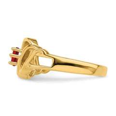 14k Polished 1-Stone Mothers Ring Mounting - 17
