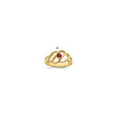 14k Polished 1-Stone Mothers Ring Mounting - 17