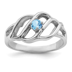 Sterling Silver Rhodium-plated Family Jewelry Ring - 123