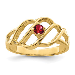 14k Polished 1-Stone Mothers Ring Mounting - 17