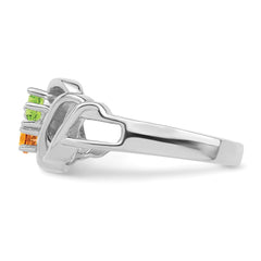 Sterling Silver Rhodium-plated Family Jewelry Ring - 128
