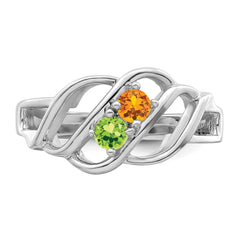 Sterling Silver Rhodium-plated Family Jewelry Ring