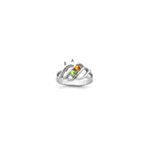 Sterling Silver Rhodium-plated Family Jewelry Ring - 111
