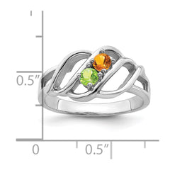 14k White Gold Genuine Family Jewelry Ring - 22