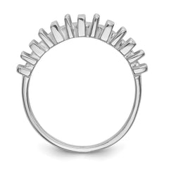 14k White Gold Polished 6-Stone Mothers Ring Mounting - 2
