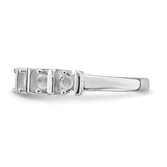 14k White Gold Polished 6-Stone Mothers Ring Mounting - 2