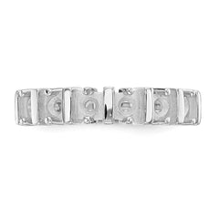 14k White Gold Polished 6-Stone Mothers Ring Mounting - 2