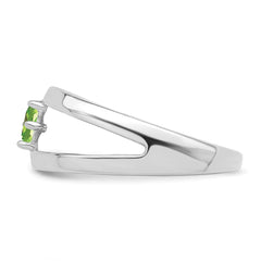 Sterling Silver Rhodium-plated Synthetic Single Stone Mother's Ring - 6