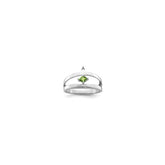 Sterling Silver Rhodium-plated Synthetic Single Stone Mother's Ring - 7