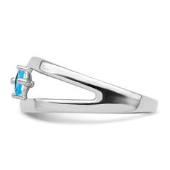 Sterling Silver Rhodium-plated Synthetic Family Jewelry Ring - 32