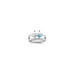 14k White Gold Genuine Family Jewelry Ring - 11