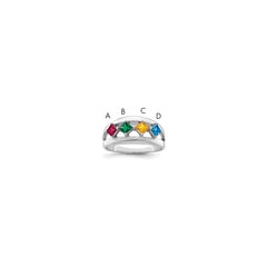Sterling Silver Rhodium-plated Synthetic Family Jewelry Ring - 47