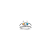 Sterling Silver Rhodium-plated Synthetic Family Jewelry Ring - 54