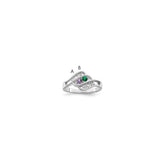 14k White Gold Genuine Family Jewelry Ring - 16