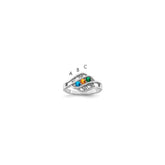 Sterling Silver Rhodium-plated Synthetic Family Jewelry Ring - 72