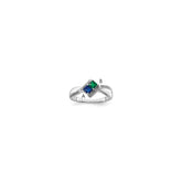 14k White Gold Synthetic Family Jewelry Ring - 56