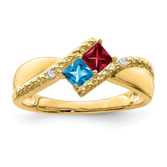 14k Synthetic Family Jewelry Ring - 67