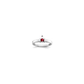 Sterling Silver Rhodium-plated Synthetic 1 Stone Mother's Ring - 4