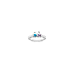 14k White Gold Synthetic Family Jewelry Ring - 5