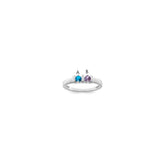 14k White Gold Genuine 2 Stone Mother's Ring - 2