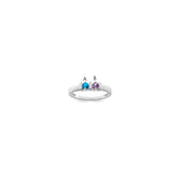 Sterling Silver Rhodium-plated Synthetic 2 Stone Mother's Ring - 112