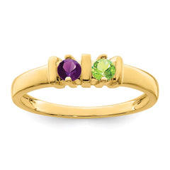 14k Polished 2-Stone Mothers Ring Mounting - 17
