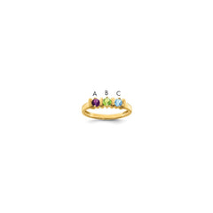 14k Genuine 3 Stone Mother's Ring