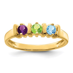 14k Genuine 3 Stone Mother's Ring