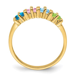 14k Synthetic Family Jewelry Ring - 7