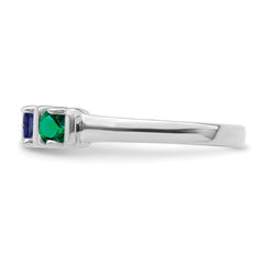 Sterling Silver Rhodium-plated Synthetic 4 Stone Mother's Ring - 45